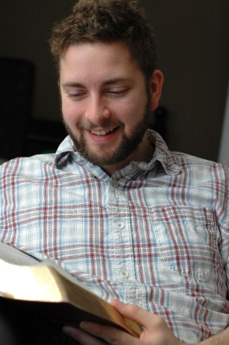 Reading the Christmas story. 
