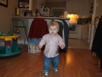 Walking like an old pro.