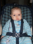 You wouldn't know it from his expression, but he loved swinging.