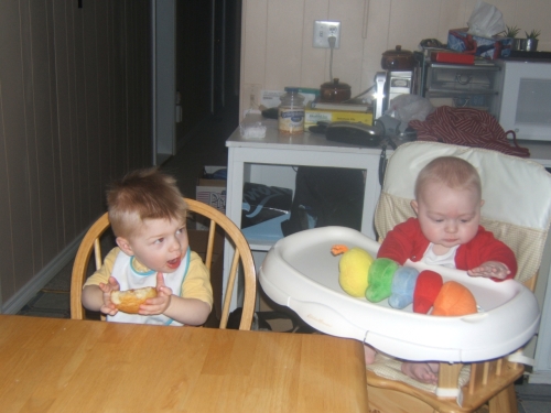 Hanging out in the kitchen.