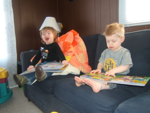 Reading books with Oliver.
