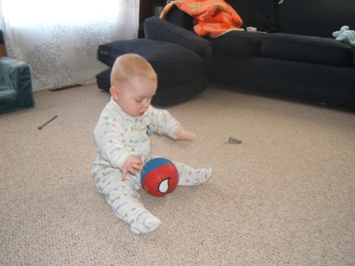 Very excited about the Spiderman ball!