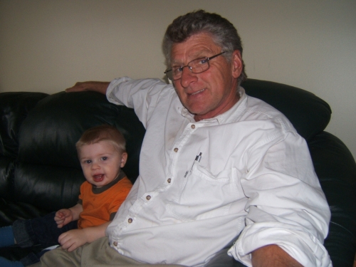 Eating treats with Grandpa!